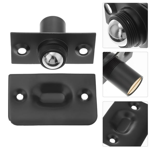 Alasum 1Set Black Door Ball Catch for Interior Doors with Adjustable Spring and Wear Resistant Durable Construction