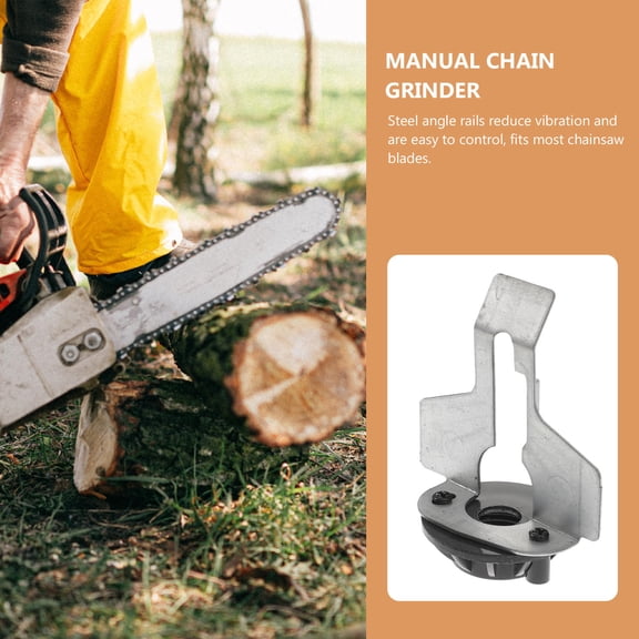 Alasum 1Set Chainsaw Chain Sharpener with Emery Burrs and Steel Angle Rails for Smooth Gardening Tool Grinding
