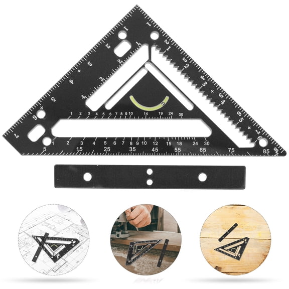 Alasum Compact Black Acrylic Carpenter Square Set for Precise Angle Measurement and Technical Drawing Tools