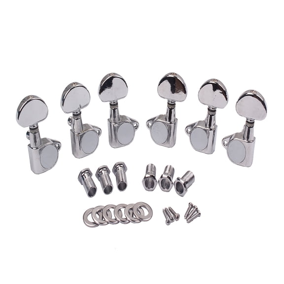 Alasum 1Set Durable Plated Silver Guitar Tuning Keys Heavy Duty Machine Heads for Electric Guitar