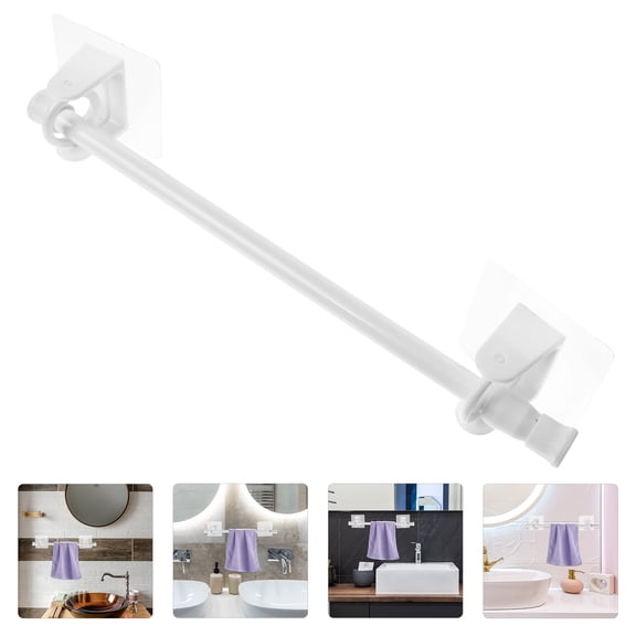 Alasum 1Set Extendable White Tension Rod with Corrosion Resistant Telescoping Pole for Home Use
