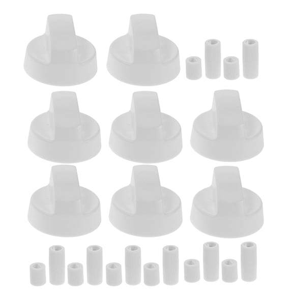 Alasum 1Set Universal Stove Knobs White with Adapters for Oven Range Cooktop Replacement