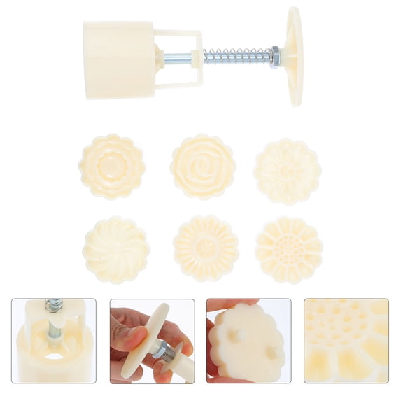 Alasum 1Set Kitchen Beige Rose Flower Mold Hand Press Type for Baking Projects