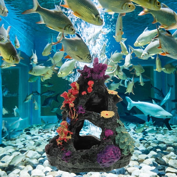 Alasum Fish Tank Landscape Ornament with Artificial Reef Resin Aquarium Decor