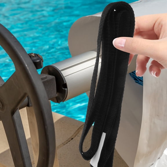 Alasum Universal Solar Cover Strap Kit - Black Protective Pool Reel Attachment for Secure Pool Cover Fastening