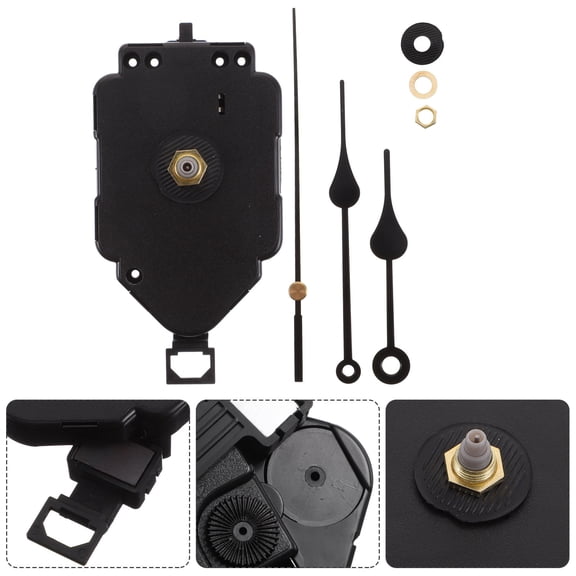 Alasum 1Set Wall Clock Mechanism Replacement Kit Battery Powered with Compact Black Quartz Movement