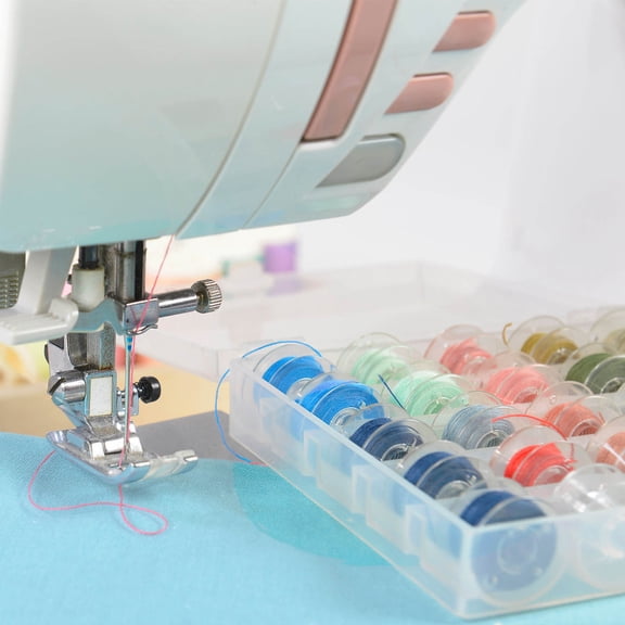Alasum 1Set Wear Resistant Transparent Sewing Machine Bobbins in Clear Storage Case