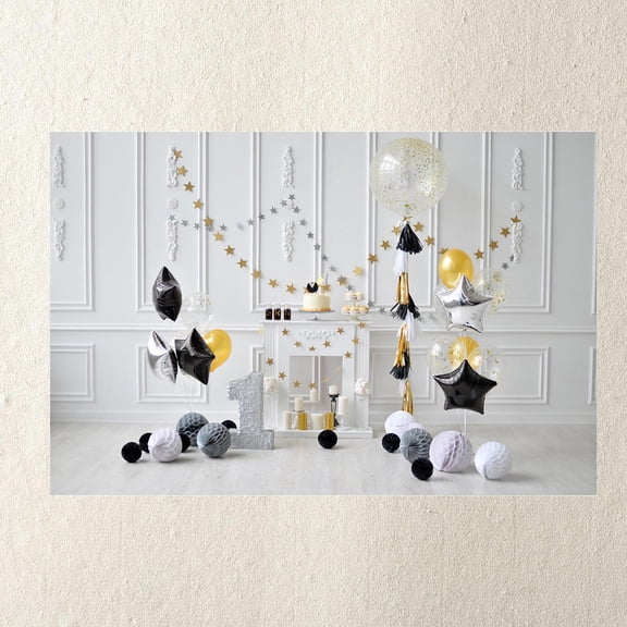 Alasum 1St Birthday Photo Props Backdrop Cloth with Balloon Theme for Photography Settings