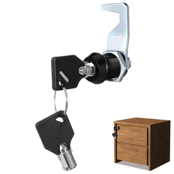Alasum Round Cam Lock, Black Zinc Alloy, Durable and Quick Access, 2Sets
