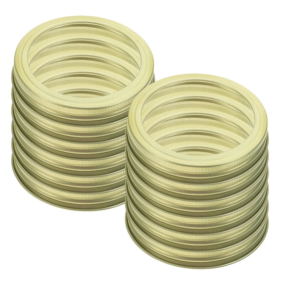 Alasum 20Pcs Home Use Canning Jar Rings Regular Mouth with Threaded Design Golden Finish