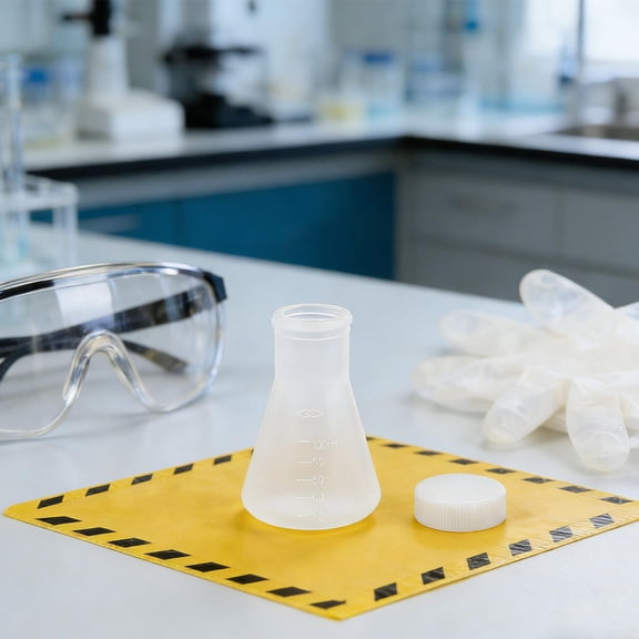 Alasum 20Pcs Plastic Conical Flask with Lid for Laboratory Use Clear Chemistry Flask Resistant and Leakproof