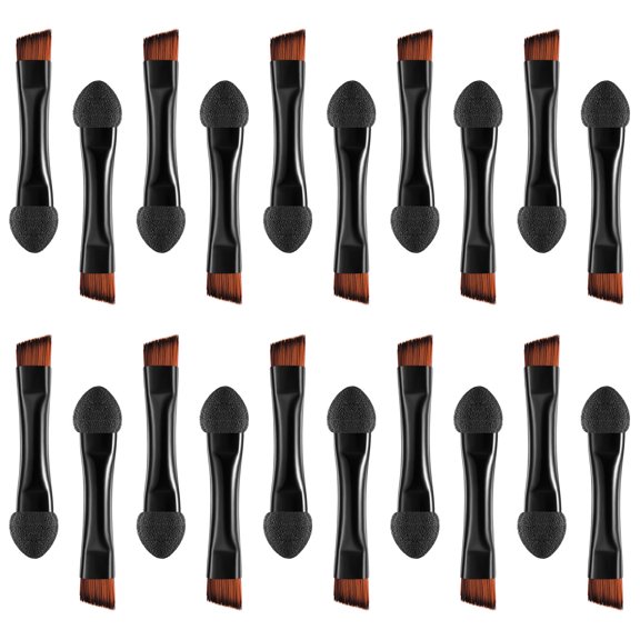 Alasum 20Pcs Portable Double Ended Black Makeup Brushes Multi Use Cosmetic Tools