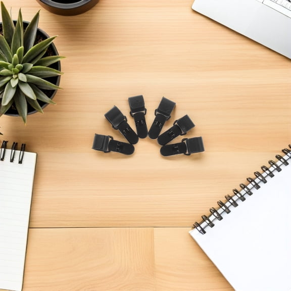 Alasum 24Pcs Adjustable Flagpole Clips Black Heavy Duty Wind Resistant Flag Holder for Garden