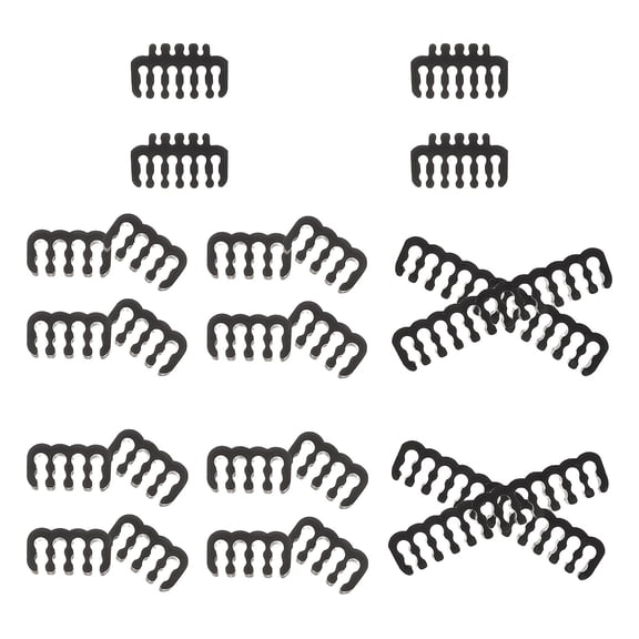 Alasum 24Pcs Pc Wire Comb Kit Black Cable Organizer for Extension Cord Management