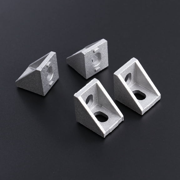 Alasum 25Pcs Heavy Duty Aluminum Extrusion Bracket Plated Silver Metal Corner Connector