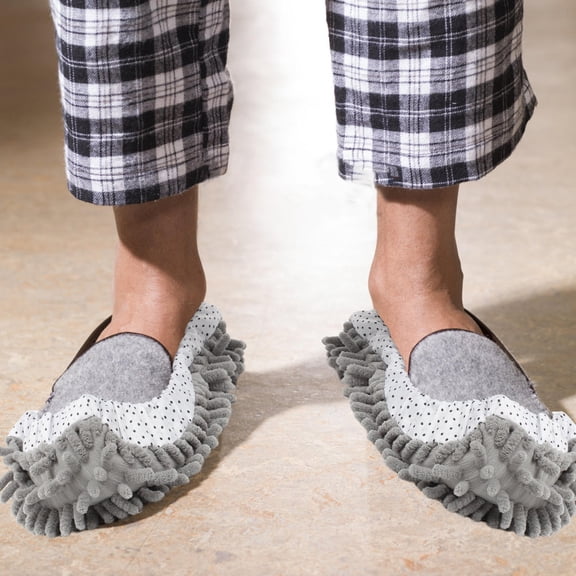 Alasum Elastic Mop Covers Grey Chennile Practical Washable Household 2Pairs