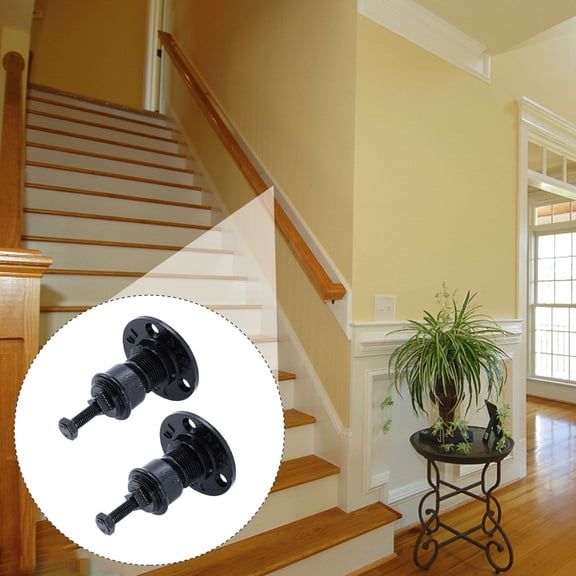 Alasum 2Pcs Black Handrail Wall Mounted Brackets Made of Heavy Duty Metal for Stable Home Railing Support
