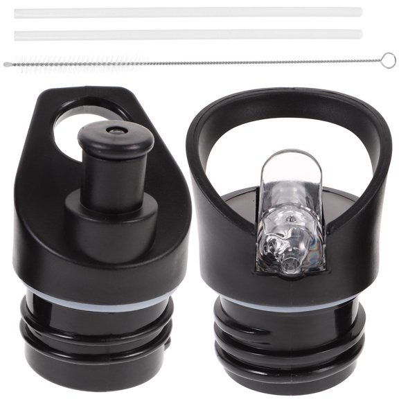 Alasum 2Pcs Black Plastic Bottle Lid Suction Nozzle Cover for Sports Bottle Closure and Daily Use