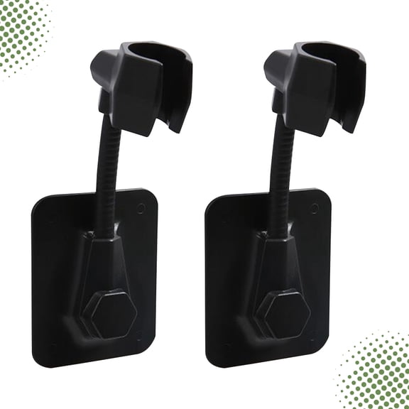 Alasum 2Pcs Black Shower Head Rack Adjustable Strong Sticky Base Holder