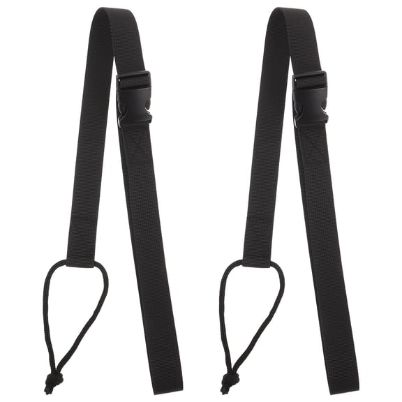 Alasum 2Pcs Black Snowboard Leash Strap Lightweight with Quick Release for Universal Bindings and Resort Use