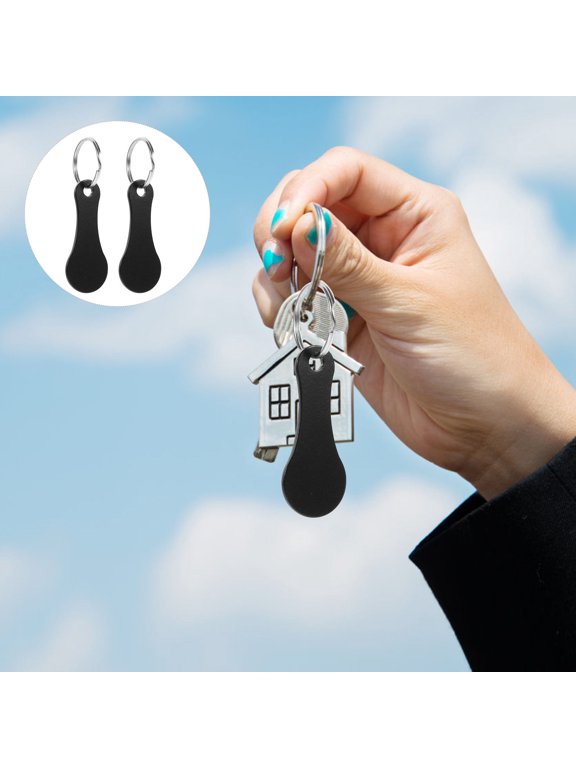 2-Pack Black Stainless Steel Shopping Cart Release Keys with Ergonomic Easy Pull Design