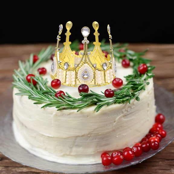 Alasum 2Pcs Creative Crown Cake Decor in Assorted Colors for Elegant Cake Decoration