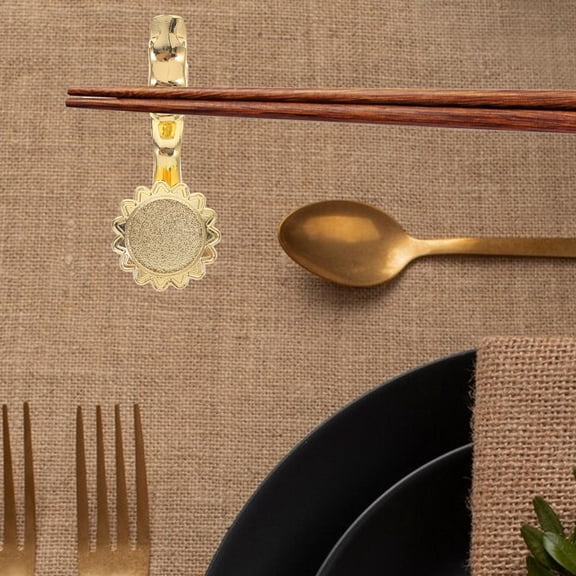 Alasum 2Pcs Dragon Head Chopstick Rest Metal in Plated Gold for Organizing Chopsticks Spoons and Forks