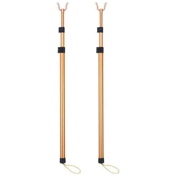 Alasum 2Pcs Extendable Clothes Rail Aluminum Alloy Retractable Closet Drying Pole for Laundry