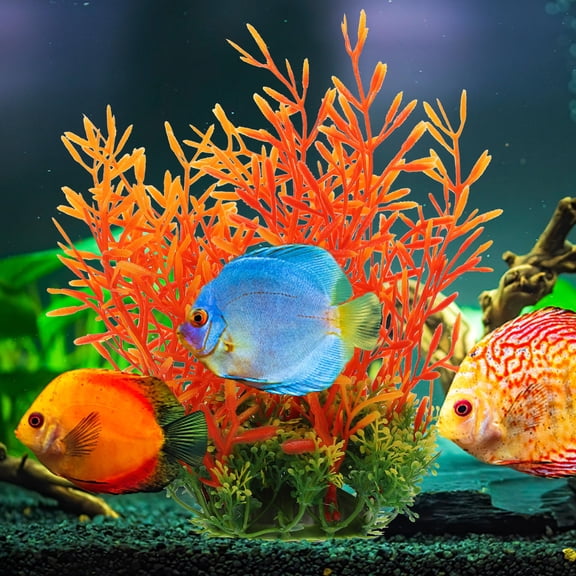 Alasum Decorative Fake Plants Assorted Colors for Aquarium and Fish Tank Betta Accessories 2Pcs