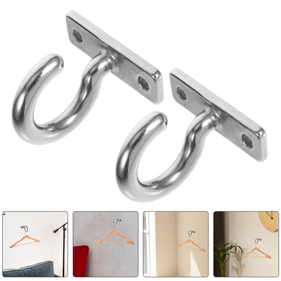 Alasum 2Pcs Heavy Duty Stainless Steel Ceiling Hanging Hooks Marine Rope Hooks with Silent Docking Design