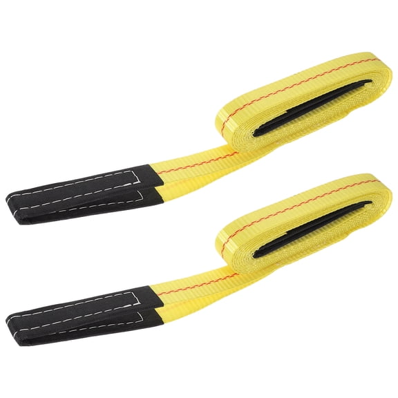 Alasum 2Pcs Heavy Duty Winch Straps Yellow Polyester Webbing Safe and Durable Load Lifting