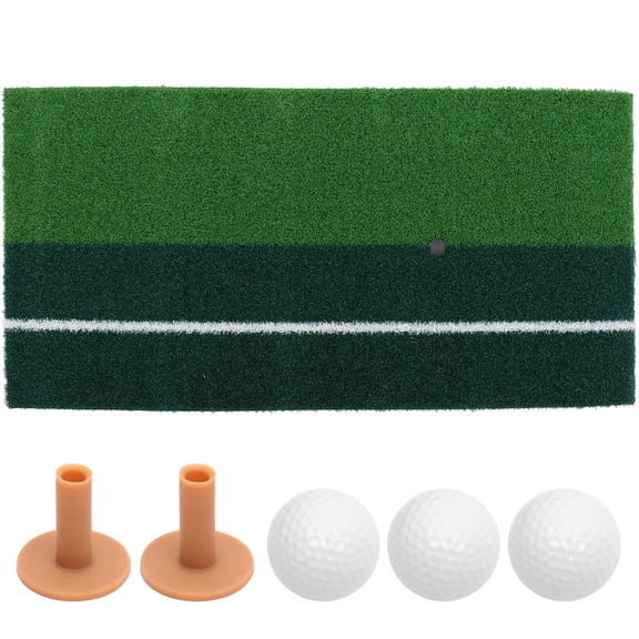 Alasum 2Pcs Portable Practice Mat with Green Grass Surface for Indoor Outdoor Use