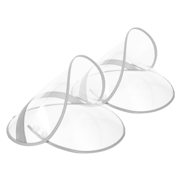 Alasum 2Pcs Raincoat Hat Brim Transparent Plastic Rain Poncho Accessory Easy to Attach Remove