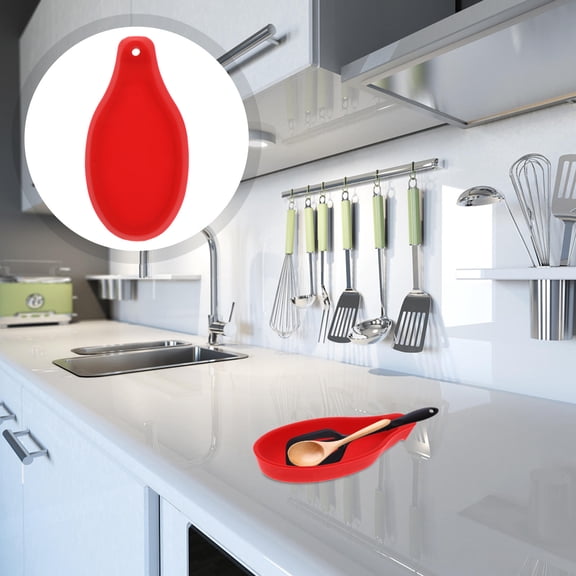 Alasum 2Pcs Red Silicone Counter Spatula Holder for Home Use with Stackable Lightweight Design