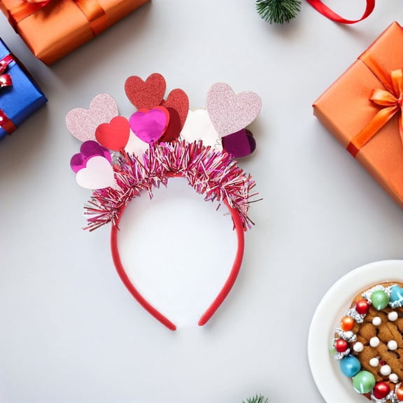 Alasum 2Pcs Red Valentines Day Heart Headbands Lightweight Cloth Material Fashion Hair Hoop