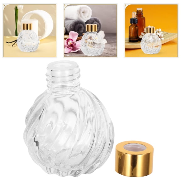 Alasum 2Pcs Refillable 100Ml Glass Reed Diffuser Bottles with Strong Plated Gold Caps for Bedroom and Office
