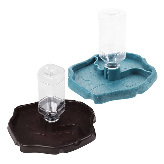 Alasum Automatic Reptile Water Bowl Plastic Dispenser for Turtle Bearded Dragon 2 Pack