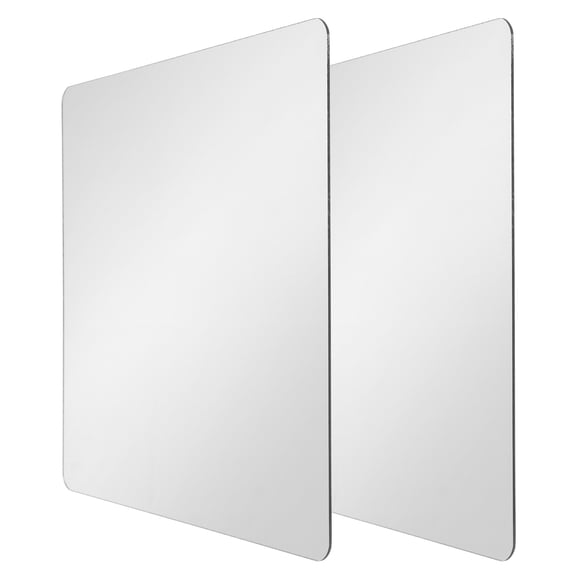 Alasum 2Pcs Self Adhesive Acrylic Mirror Tiles for Bathroom Wall with Rounded Edges
