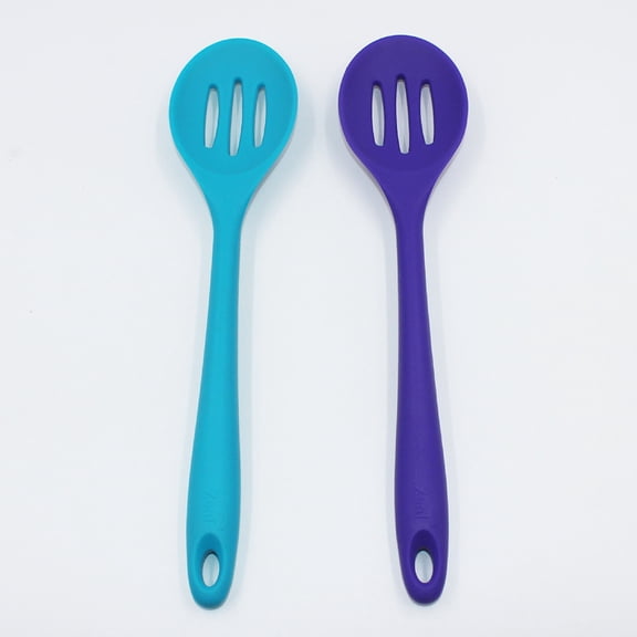 Alasum 2Pcs Silica Gel Slotted Spoon Silicone Cooking Kitchen Utensil with Long Handle for Home and Restaurant