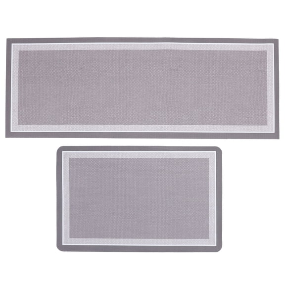 Alasum 2Pcs Simple Grey Kitchen Mats Made of Diatomite for Absorption and Floor Protection
