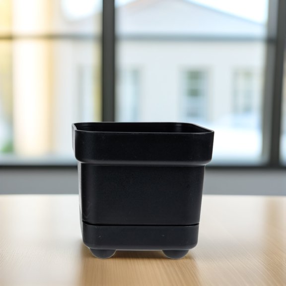 Alasum 2Pcs Smart Flowerpots Black Plastic for Desktop Ornaments and Garden Use