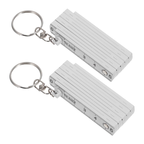 Alasum 2Pcs Portable Plastic Folding Ruler Clear White for Woodworking Measurement