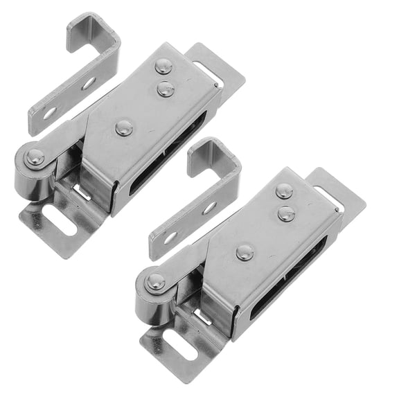 Alasum Spring Loaded Push Catch Carbon Steel Plated Silver for Home Cabinet Doors 2Pcs