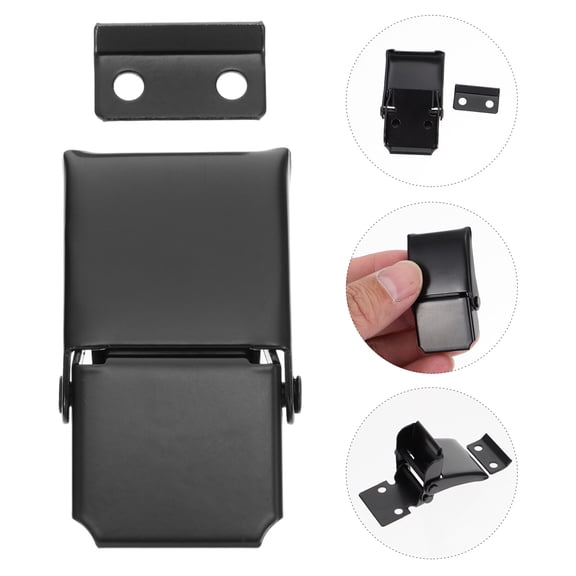 Alasum 2Pcs Stainless Steel Loaded Hasp Toggle Latch for Home Storage Boxes Black
