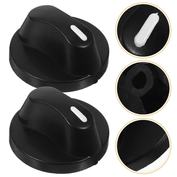 Alasum 2-Pack Black Universal Stove Knobs for Precise Gas Burner Flame Control and Easy Adjustment
