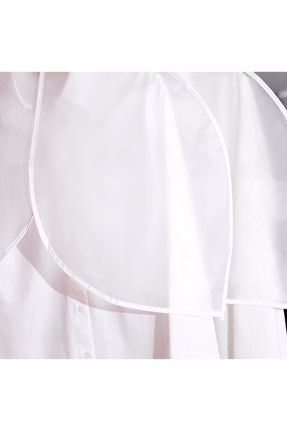 2Pcs White Garment Organizer Clothing Storage Bag Hanging Suit Cover Translucent Design