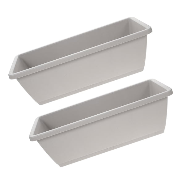 Alasum 2Sets Resin Garden Planters in Light Grey for Succulent and Vegetable Growing