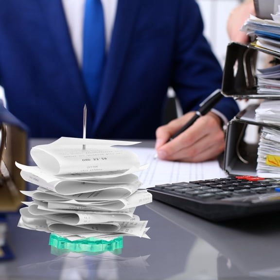 LITINKIMI 2Pcs Green Restaurant Menu Holder Spike Receipt Bill Fork Paper Memo Holder for Office