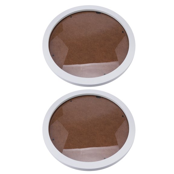 Alasum Versatile White Wooden Circle Frame for Wall Or Standing Display 2Pcs