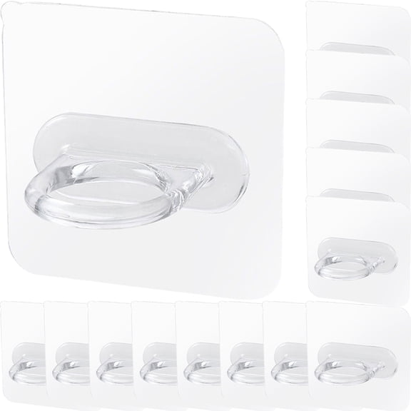 Alasum 30Pcs Multi Purpose Transparent Stick on Hooks for Spray Bottles and Clothes
